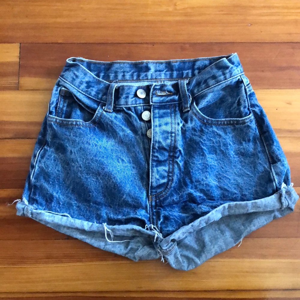 Brandy Melville / J. Galt button fly denim shorts.
